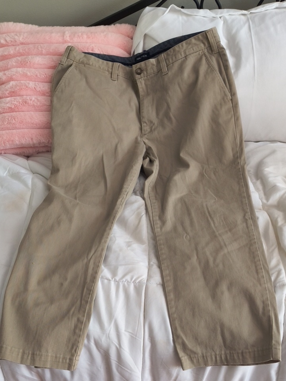 Nautica Beige/Tan Straight-Leg Chino Pants
